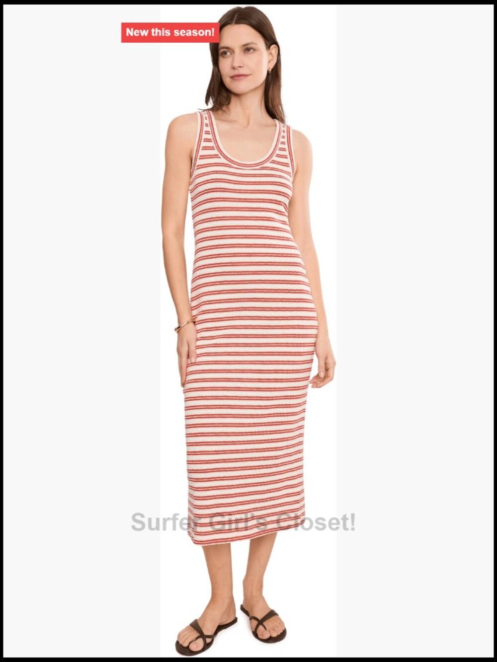 Madewell Bloom Texture Tank Midi Stripe Cami Dress